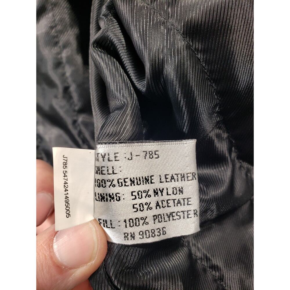 Port Authority Signature Leather Jacket Men's Large Black Kenwood Motorcycle - Picture 9 of 12